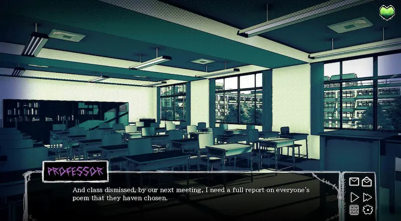 In-game navigation screen with character and location options.